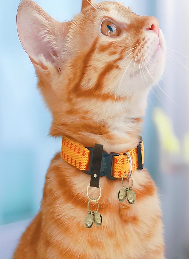 CYUXING 2Pcs Brass Dog Bells with 2pcs Leather Accessories for Dog Collars, Loud Ringing Sound for Pet Training To Go Outside, Pet Tracking Anti Lost Training Pendant for Cat Bells Collars, Keychains - Image 4